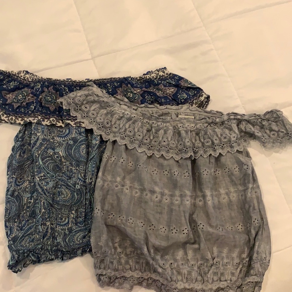 2 AE off the shoulder tops